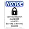 Signmission OSHA Notice, 7" Height, Lockout Tagout All Sign With Symbol, 7" X 5", Portrait OS-NS-D-57-V-14037 - alternate 1